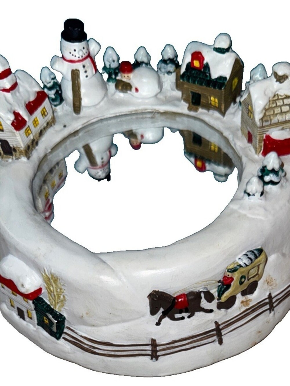 Holiday Treasures Musical Skating Pond Christmas Village Decor